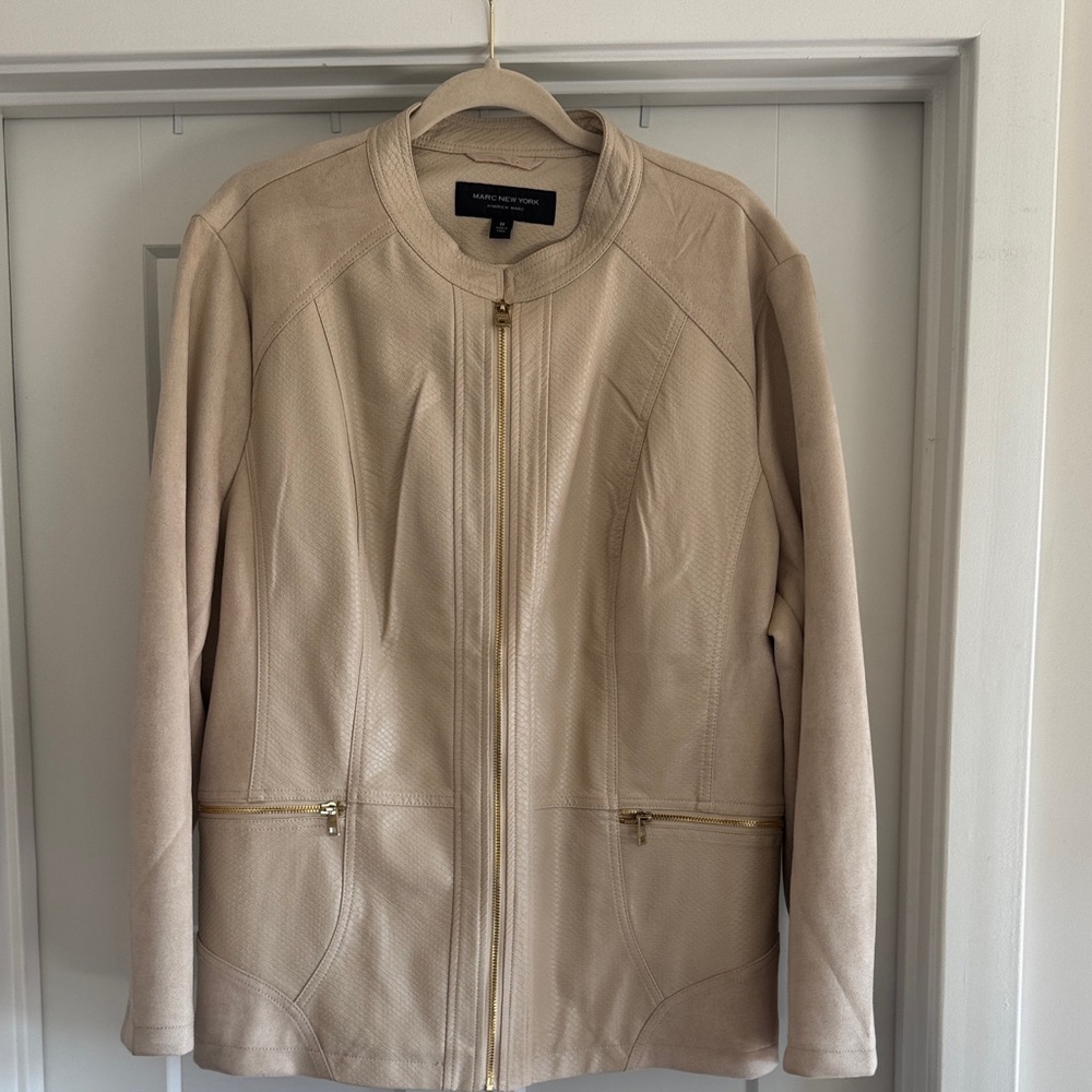Marc New York Women's Beige Leather Jacket